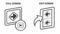 User Interface Icons for Full Screen and Exit Screen Display Controls, vector design Generative AI Royalty Free Stock Photo