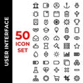 User interface icons set include bank, wallet, account, anchor, android, bug, book, calendar, trash, home, power, snow, virus,