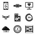 User interface icons set, simple style Royalty Free Stock Photo