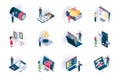 User interface isometric icons set.