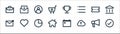 User interface line icons. linear set. quality vector line set such as approve, upload, home, mail, coupon, user, winner, inbox