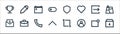 user interface line icons. linear set. quality vector line set such as archive, user, arrow up, inbox mail, output, calendar,