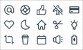 user interface line icons. linear set. quality vector line set such as battery, calendar, crop, sound, coffee, love, cutting,