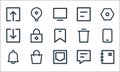 User interface line icons. linear set. quality vector line set such as book, inbox, notification, chat, bag, download, delete,