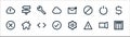 user interface line icons. linear set. quality vector line set such as calculator, warning, approve, cancel, shutdown, maintenance