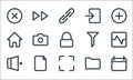 user interface line icons. linear set. quality vector line set such as calendar, focus, mute, folder, blank page, home, filter, Royalty Free Stock Photo