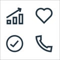 user interface line icons. linear set. quality vector line set such as call, approve, favorite