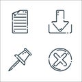 User interface line icons. linear set. quality vector line set such as cancel, marker, save