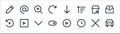 User interface line icons. linear set. quality vector line set such as car, clock, toggle, reload, store, search, arrow down,
