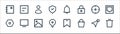 User interface line icons. linear set. quality vector line set such as delete, bag, bulb, setting, target, user, notification, Royalty Free Stock Photo