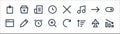 user interface line icons. linear set. quality vector line set such as diagram, filter, search, website, foward, newspaper, delete