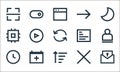 User interface line icons. linear set. quality vector line set such as email, filter, clock, delete, calendar, processor, report,