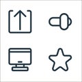 user interface line icons. linear set. quality vector line set such as favorite, monitor, switch Royalty Free Stock Photo