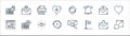 user interface line icons. linear set. quality vector line set such as full screen, flag, history, website, new email, printer,