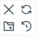 user interface line icons. linear set. quality vector line set such as history, document, refresh