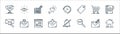 User interface line icons. linear set. quality vector line set such as home, zoom out, email, email, cart, database, history,