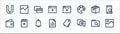 user interface line icons. linear set. quality vector line set such as image, chat, report, wallet, package, payment, web page,
