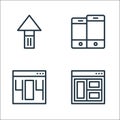 user interface line icons. linear set. quality vector line set such as layout, error, mobile