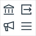 User interface line icons. linear set. quality vector line set such as menu, loudspeaker, output