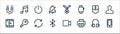 user interface line icons. linear set. quality vector line set such as mobile, printer, tooth, film, mouse, power, medal, music