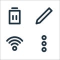 User interface line icons. linear set. quality vector line set such as more, wifi, composed