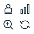 user interface line icons. linear set. quality vector line set such as refresh, search, bars