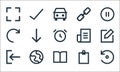 user interface line icons. linear set. quality vector line set such as reload, book, clipboard, globe, o, newspaper, hyperlink, Royalty Free Stock Photo