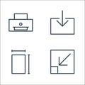 user interface line icons. linear set. quality vector line set such as scales, paper size, download file Royalty Free Stock Photo