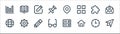 User interface line icons. linear set. quality vector line set such as send, home, eye glass, globe, puzzle, edit, location, book