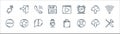 user interface line icons. linear set. quality vector line set such as setting, cancel, microphone, remove, upload, telephone call Royalty Free Stock Photo