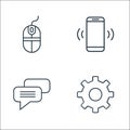 User interface line icons. linear set. quality vector line set such as setting, chat, agreement