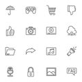 User Interface line icons set