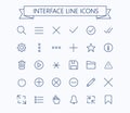User interface line mini icons .Editable stroke. 24 px