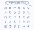 User interface line mini icons set 2. Editable stroke. 24 px.