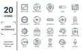 user.interface linear icon set. includes thin line image of a flower, image with shadow interface, object alignment, ink level, Royalty Free Stock Photo