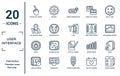 user.interface linear icon set. includes thin line return left arrow, left reverse curve, right, circular arrow, double arrows, 1 Royalty Free Stock Photo