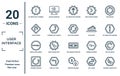 user.interface linear icon set. includes thin line up arrow with scribble, curve arrow, undulating arrow, spinning arrows, forward Royalty Free Stock Photo