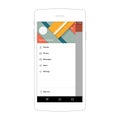 User interface material mobile design template app navigation drawer. Royalty Free Stock Photo