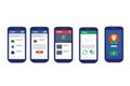 User interface mobile design UI smart phone calling shopping statistics data and video