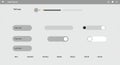 User interface mockup displaying interactive elements. Features include slider bars, Royalty Free Stock Photo