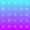 User interface modern line icon set on gradient background Royalty Free Stock Photo