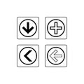 User interface navigation icons: download, add, back arrows, web element set Royalty Free Stock Photo