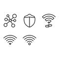 User interface outline icon set include signal, wifi,connection Royalty Free Stock Photo