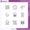 9 User Interface Outline Pack of modern Signs and Symbols of flip, device, gesture, monitor, nature