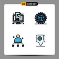 User Interface Pack of 4 Basic Filledline Flat Colors of business, boss, live, development, chief
