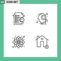 User Interface Pack of 4 Basic Filledline Flat Colors of business, china, task, magnifying glass, flower Royalty Free Stock Photo