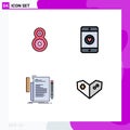 User Interface Pack of 4 Basic Filledline Flat Colors of eight, programming, mobile, code, gamepad