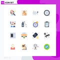 User Interface Pack of 16 Basic Flat Colors of chart, web, energy, movie, design