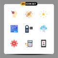 Stock Vector Icon Pack of 9 Line Signs and Symbols for devices, code, bookmark, computing, file