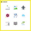 User Interface Pack of 9 Basic Flat Colors of distance learning, rangoli, ubicomp, pattern, concept Royalty Free Stock Photo
